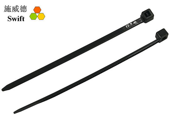 Kabel Nylon hitam putih Dasi 100mm Panjang Tie Wraps dengan 1000pcs Per Bag